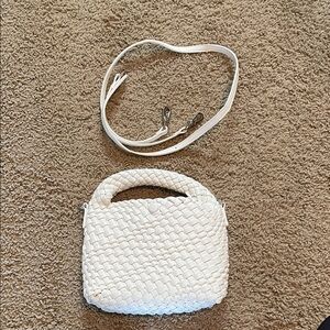Elegant White Woven Handbag